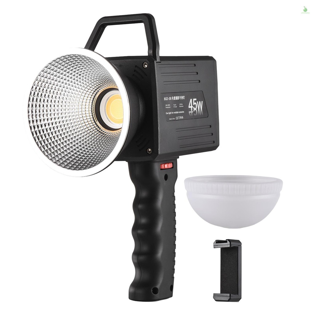 แบบพกพา COB วิดีโอมือถือ LED เติมแสง 45W 2800K-6800K หรี่แสงได้ 9 ฉาก ...