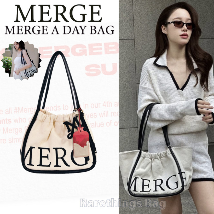 Merge A Day Bag Medium Black\Ivory กระเป๋าถือ สะพายข้าง Merge กระเป๋า ...