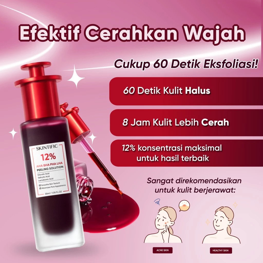 Skintific 12% AHA BHA PHA LHA Acid Peeling Solution Serum 30ml ...