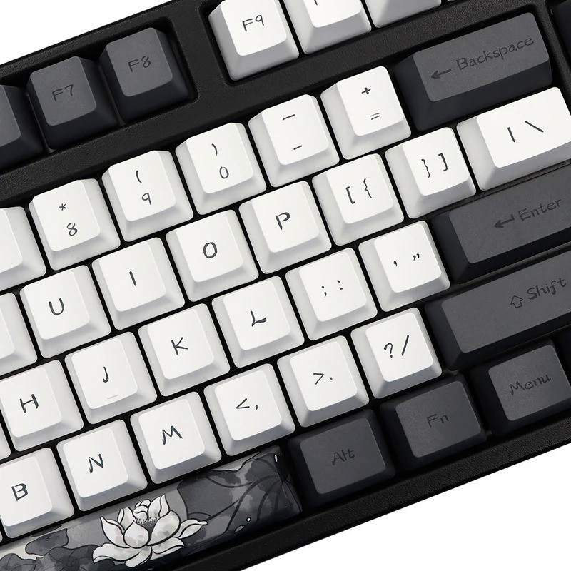 German French Spain Ink Lotus Pbt Keycap OEM Profile Dye Sub Keycaps ...