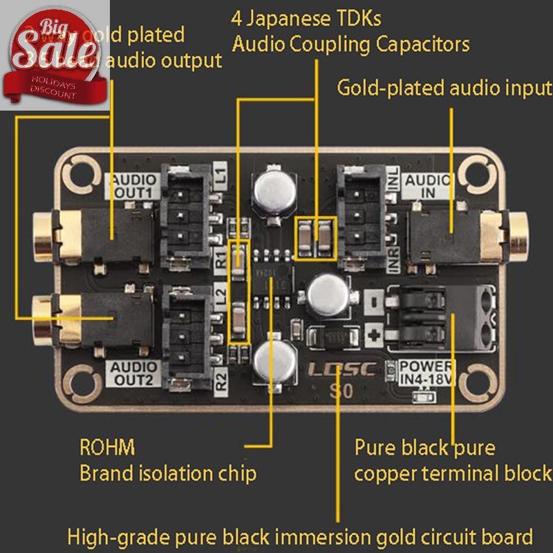 AF Audio Isolation โมดูลลดเสียงรบกวนเสียง DSP ทั่วไป Ground เครื่องขยาย ...
