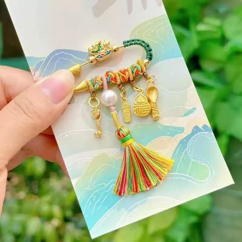 [Sui Sui An An An An An] เข็มกลัด Pin High-End Niche เรือมังกรหลากสี ปี ...