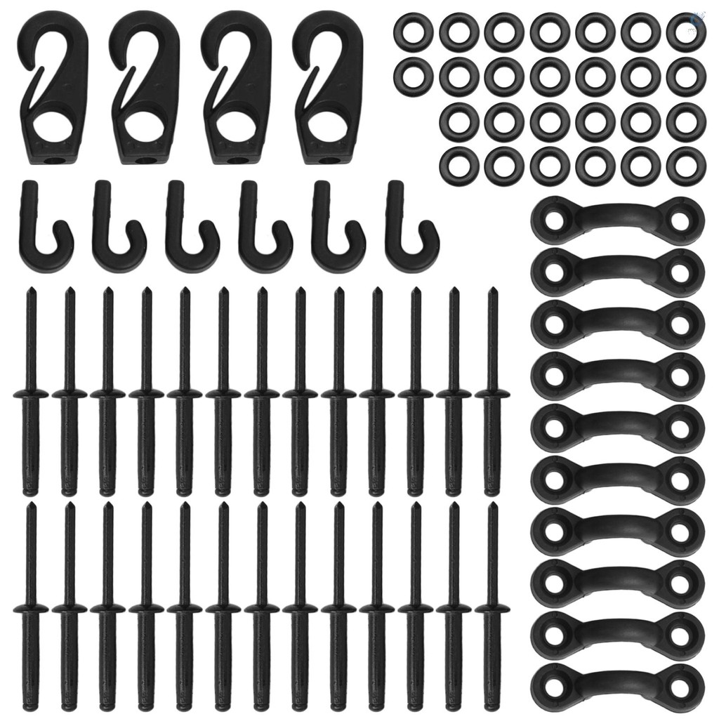 Kayak Bungee Deck Loops Kit Tie Down Pad Eye Deck Loops คลิป Rivets Kit ...