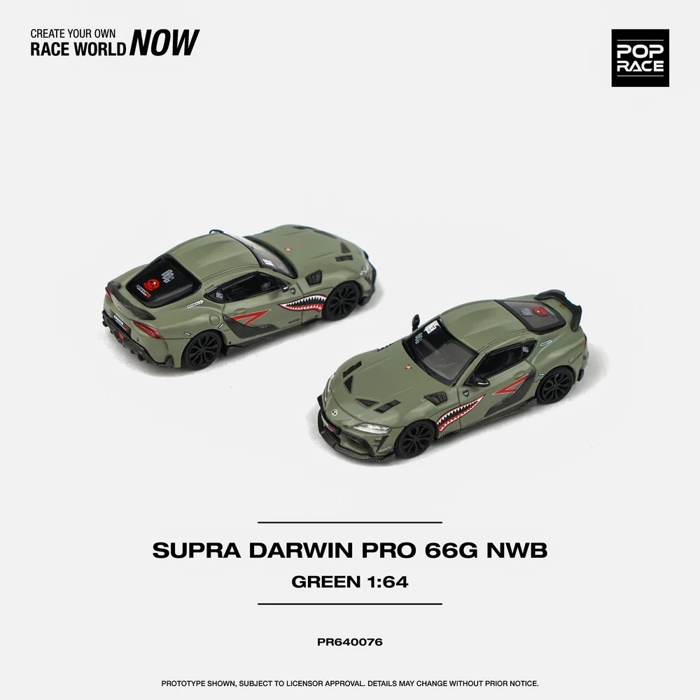 Modellino Pop Race 1:64 Toyota Supra Darwinpro 66G, Colore Rosa (1087X #285) - Foto 3