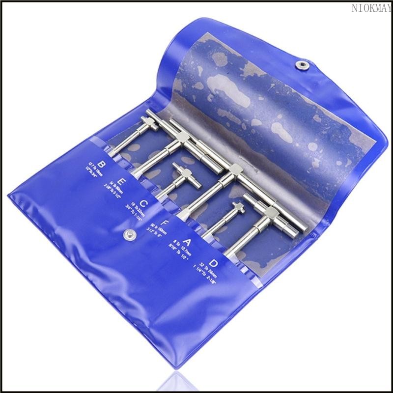 6 Pc Telescoping Gage Set, T-Bore Hole Gauges 5/16