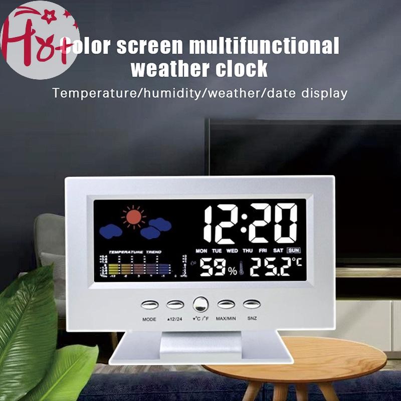 GE Multi-functional Weather Station นาฬิกาไฮโกรมิเตอร์ปฏิทินดิจิตอลจอ ...