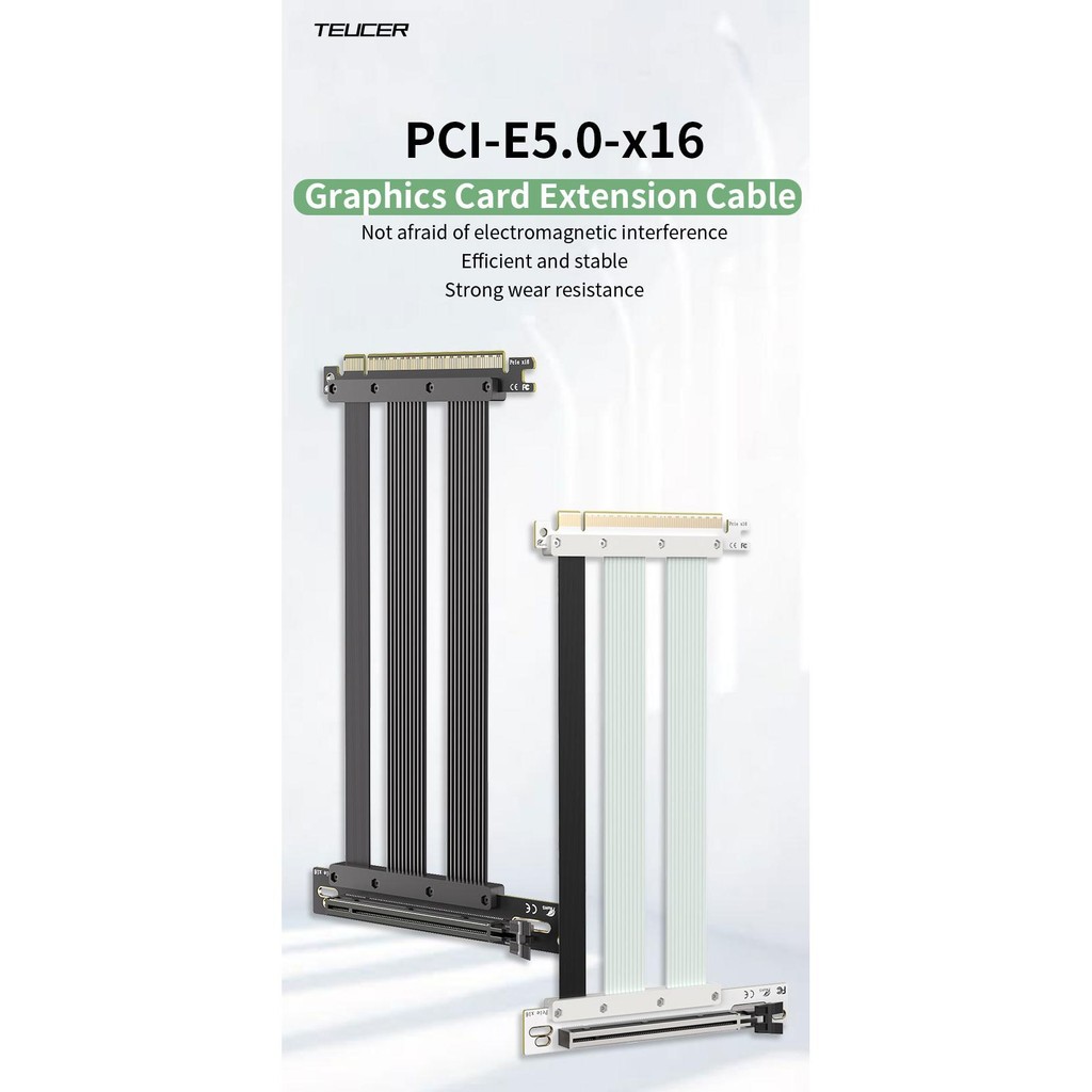 PCIe 5.0 Riser Cable GEN 5 x16 PCI Riser Extender ยืดหยุ่นความเร็วสูง ...