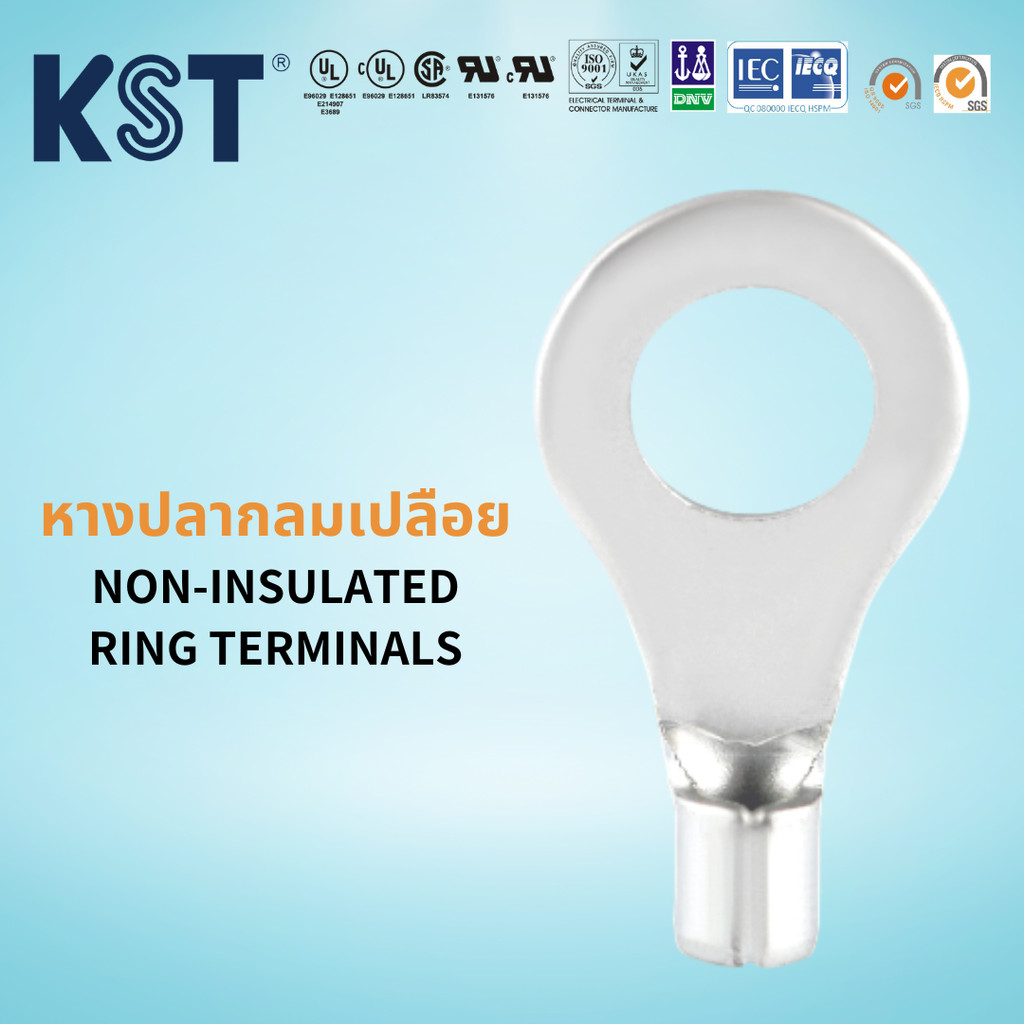 Kst หางปลากลมเปลือย เข้าสายไฟขนาด 05mm² 25mm² รุ่น Rnb Shopee Thailand 