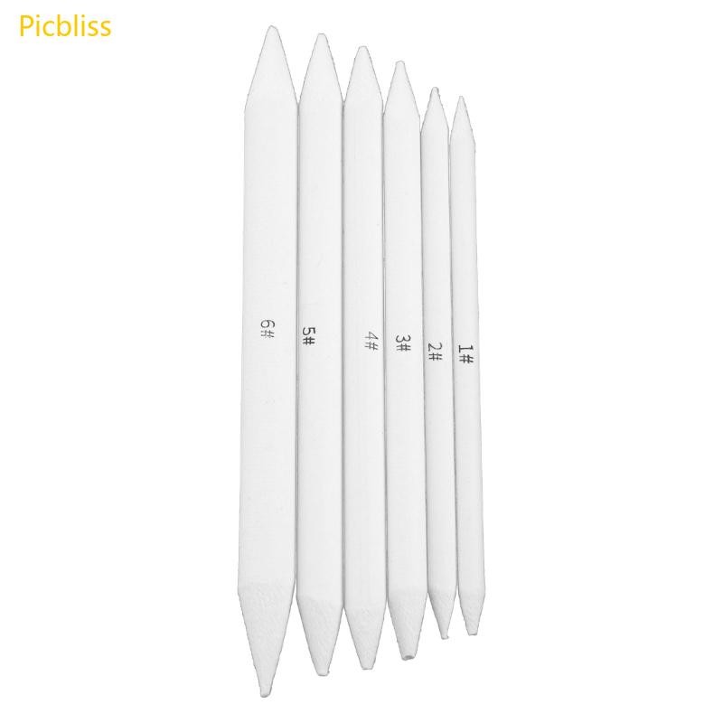 Picbliss 6 ชิ้น Blending Smudge Tortillon Stump Sketch 6 ขนาดเครื่องมือ ...