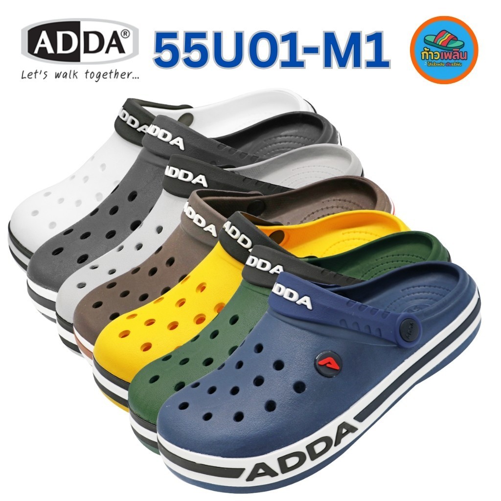 ADDA 55U01M1 รองเท้าหัวโตรัดส้นผู้ชาย เบอร์ 7-11 | Shopee Thailand