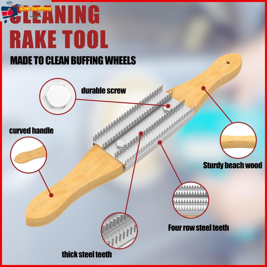 Buffing Wheel Rake 15 นิ้ว Sturdy Polishing Wheel Rake พร้อมเหล็กสํารอง ...