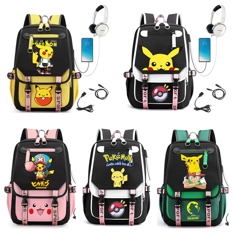 Anime Pikachu Backpack Pokemon Laptop Bagpack Travel Bag (อินเทอร์เฟซ ...