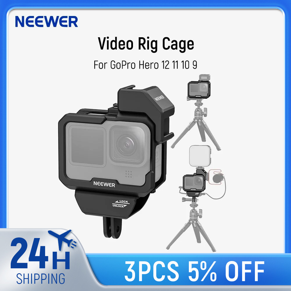 Neewer Video Rig Cage ใช้งานร่วมกับ GoPro Hero 12 11 10 9 Light Mod Max ...
