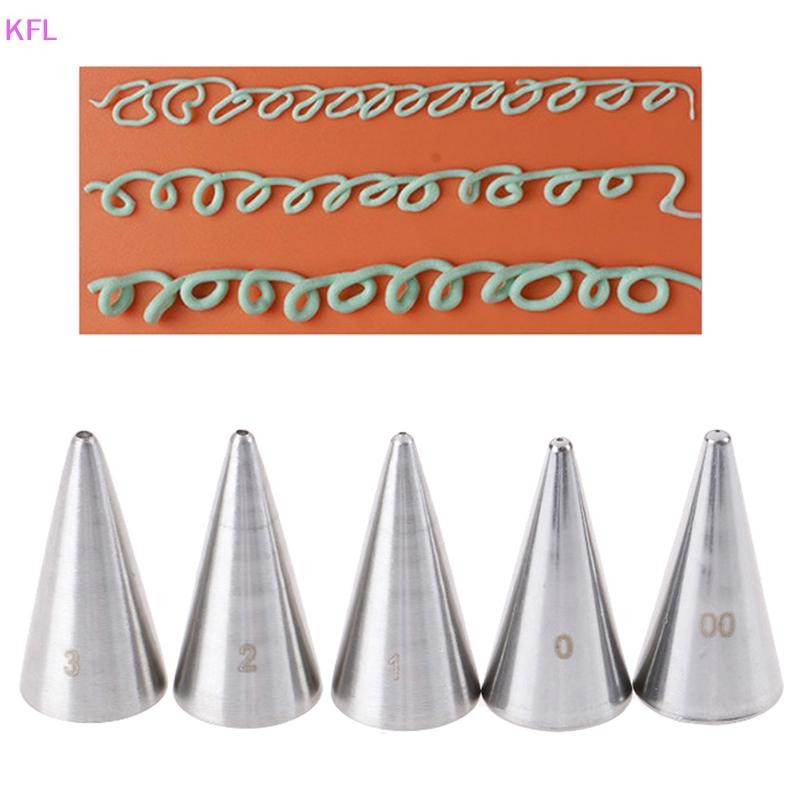 (KFL) 5 ชิ้นรอบ Fine Hole Icing Piping หัวฉีดครีมเคล็ดลับตกแต่ง Pastry ...