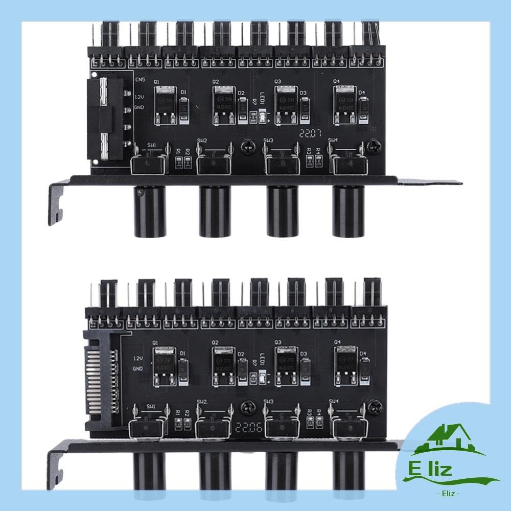 [Elizabeth1.th] Pc Chassis Fan Hub SATA/4 Pin Adapter PWM Hub Speed ...
