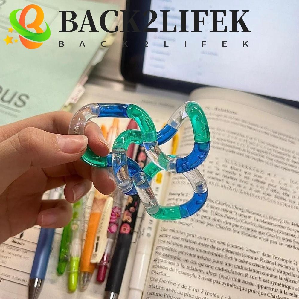 BACK2LIFEK Twisted Rope Fidget, Rainbow Circle แหวนบิดโปร่งใส, ของขวัญ ...