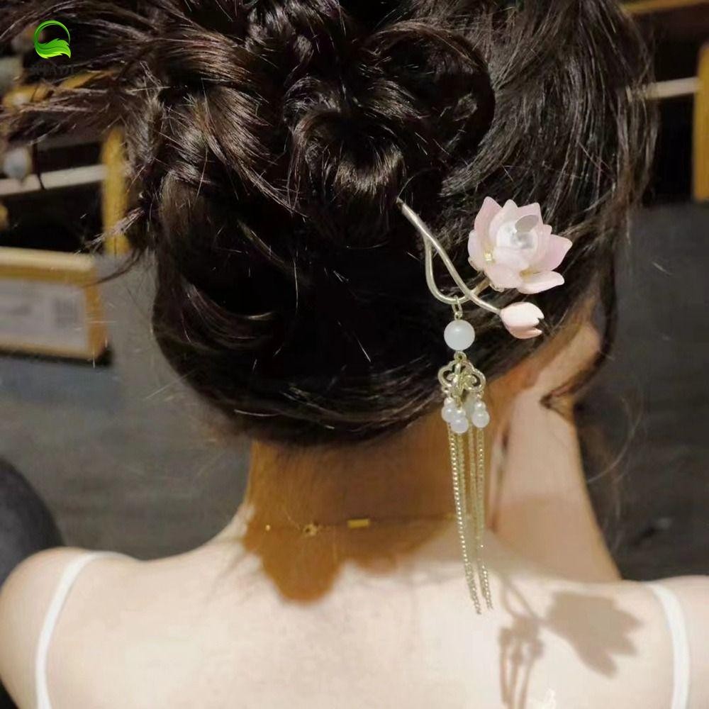 RTADI โคมไฟ Hairpin, โลหะผสมดอกไม้ Lotus พู่ผม, Retro เรืองแสง ...
