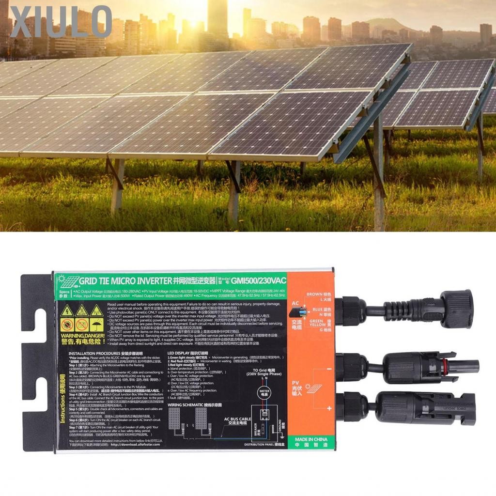 Xiulo US Solar Micro Inverter 500W 230V ตารางเชื่อมต่อ Sine Waving IP55 ...