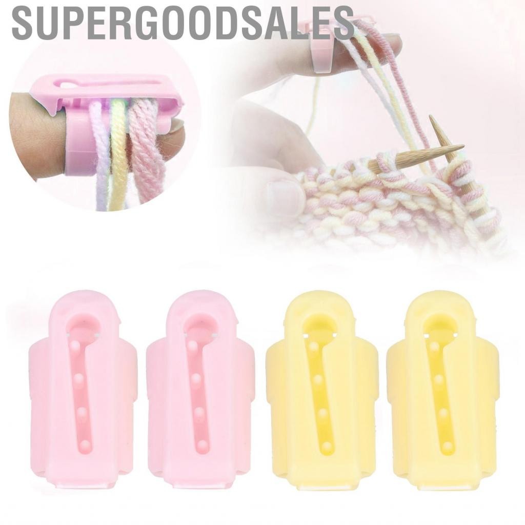 Supergoodsales 4 ชิ้นถัก Thimble Finger Guide Splitter สำหรับสนุกเสื้อ ...