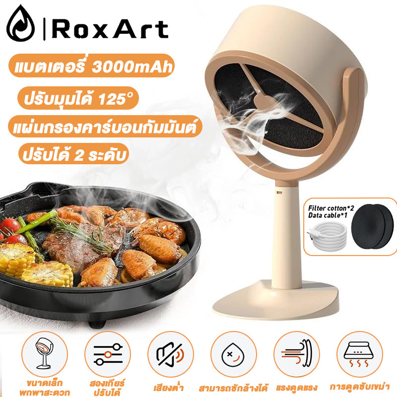 เครื่องดูดควันไร้สาย ขนาดเล็ก พัดลมดูดควัน พัดลมระบายอากาศ ดูดควัน 3000 มิลลิแอมป์ USB พัดลมดูดควัน