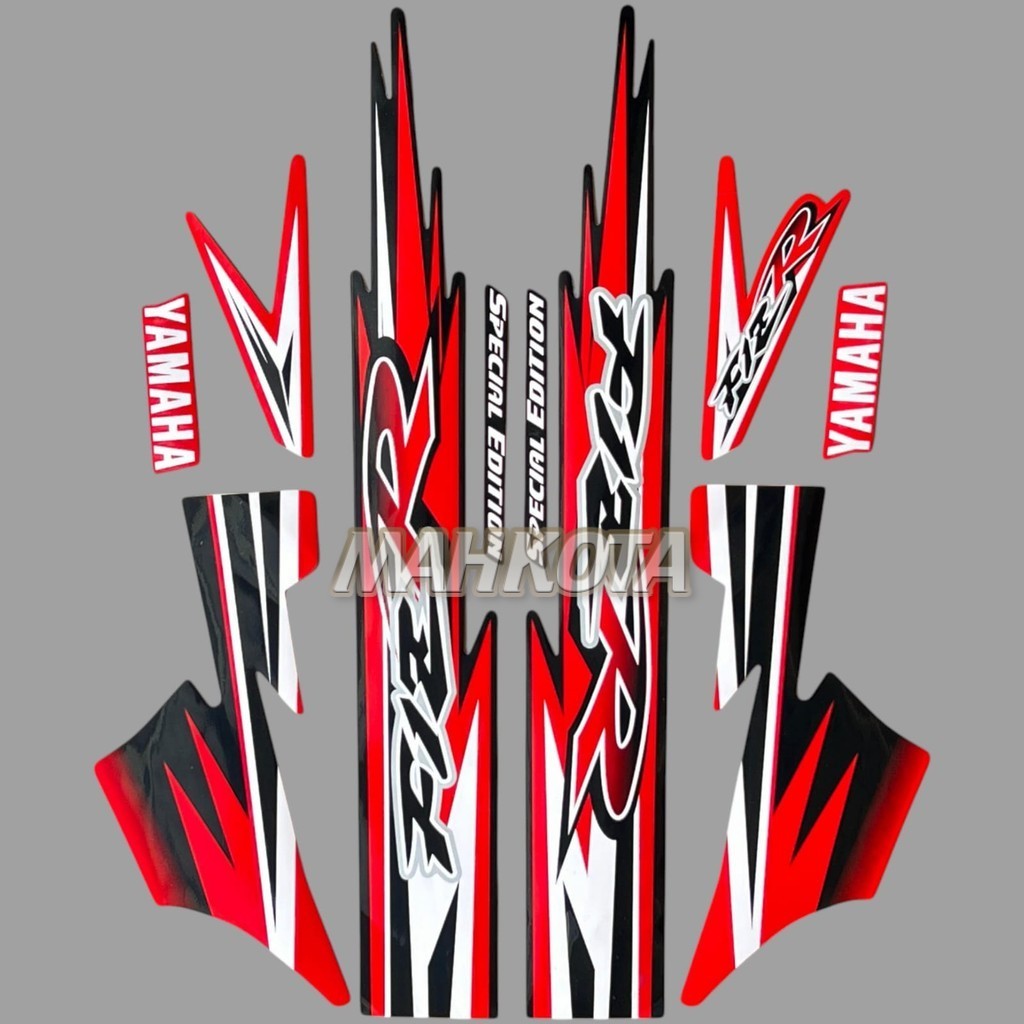 Hitam MERAH Striping สติกเกอร์ Yamaha F1ZR fizr fiz r f1 zr รุ่นพิเศษ ...