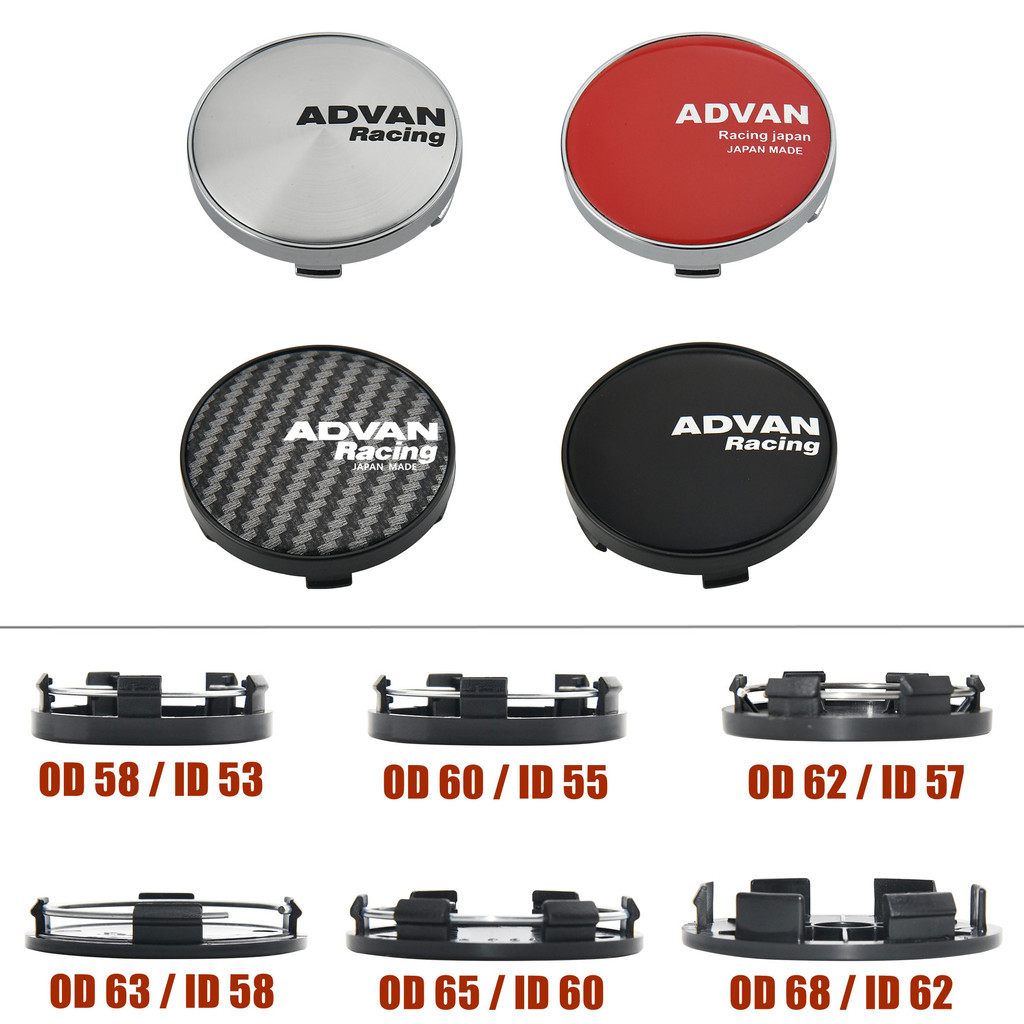 4ตัว 58มม ฝาครอบล้อ advan ฝาปิดดุมล้อ 60มม ฝาครอบดุมล้อ 62มม ฝาดุมล้อ ...