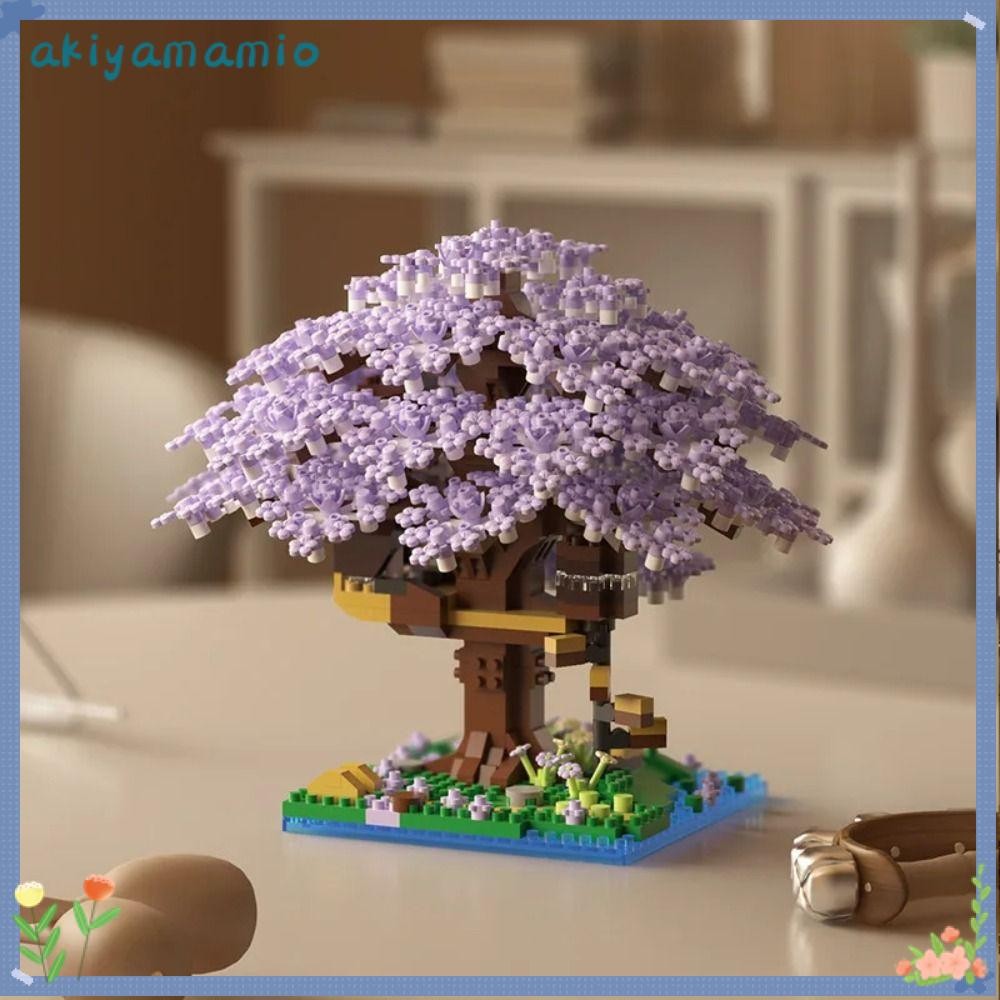AKIYAMAMIO Cherry Blossom Tree Building Block Kit, ของขวัญชุดอาคารต้น ...