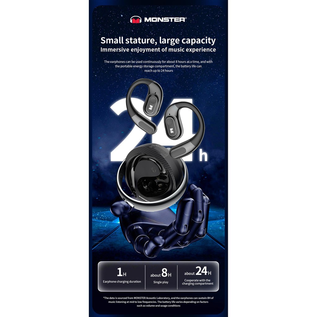 Monster AC330 OWS หูฟังไร้สายบลูทูธเสียงไฮไฟคุณภาพ HD โทรหูฟังพร้อม ...