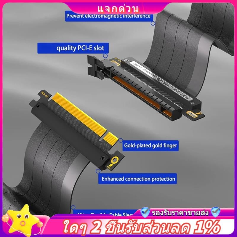 ในสต็อก-สายต่อ PCIE 4.0, 16x Shielded สาย GPU Riser ความเร็วสูงพร้อม ...
