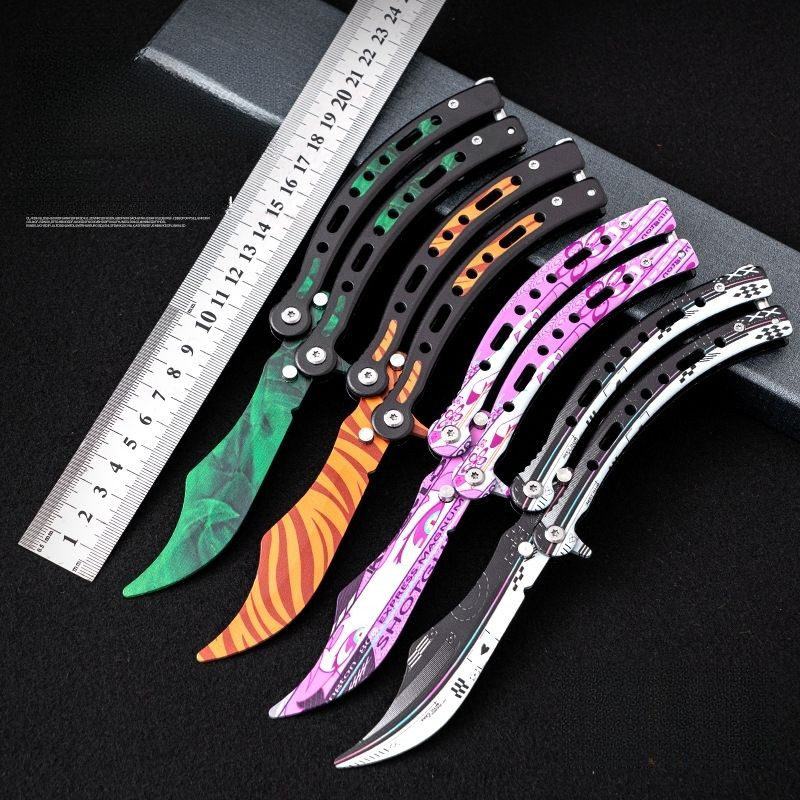 CSGO PERIPHERAL Butterfly Knife พับเหล็กทั้งหมดเหมาะสำหรับการฝึกมือใหม่ ...