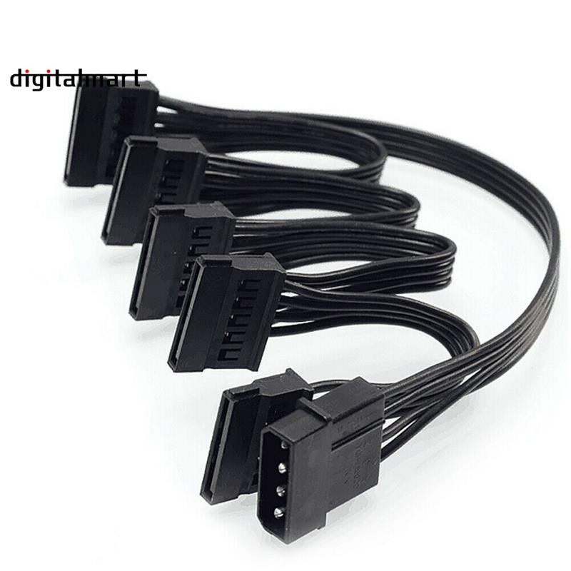 4Pin IDE ถึง 5 พอร์ตสาย 4Pin Molex ถึงหลายพอร์ต SATA 18AWG สายไฟสําหรับ ...