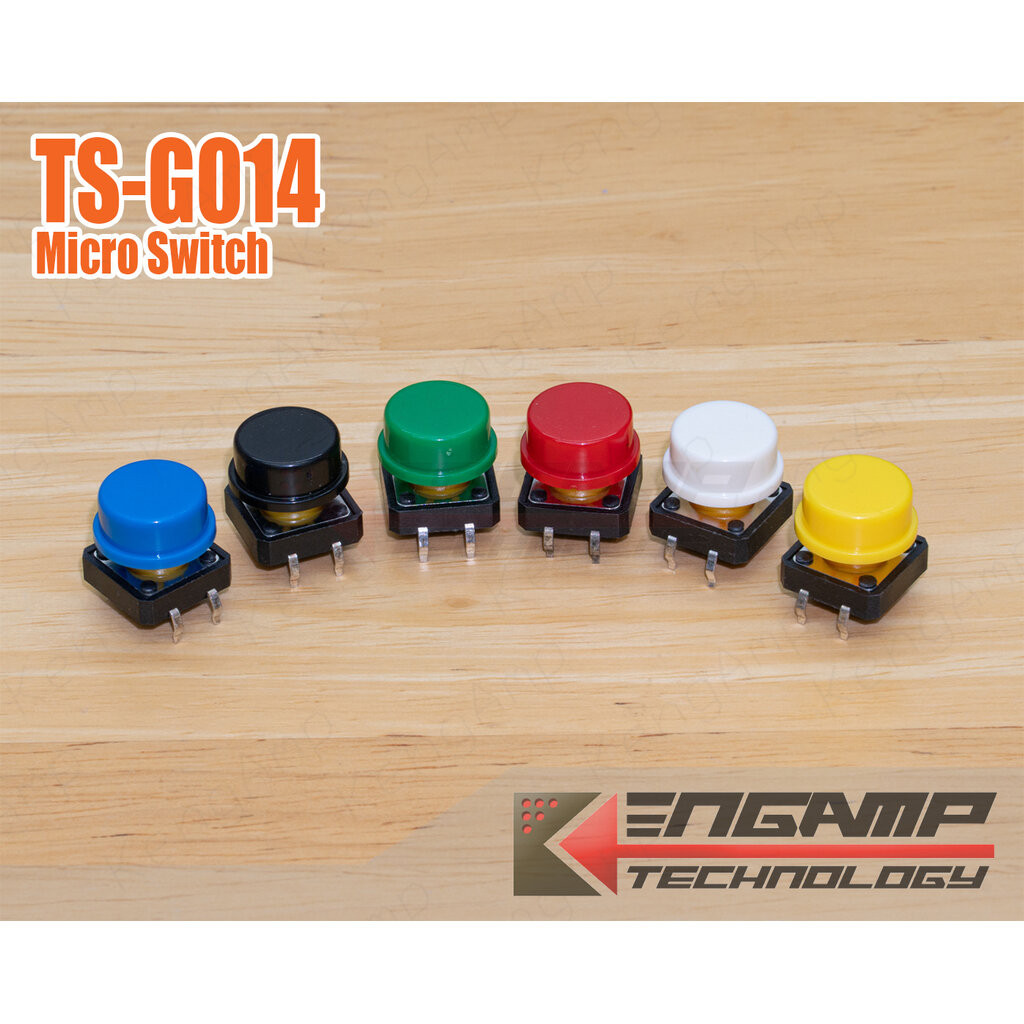 (10ตัว) [SW] Micro Switch TS-G014 เขียว กดติด-ปล่อยดับ 12x12mm H7.3mm ...