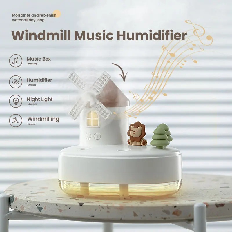 Windmill Humidifie แบบพกพา Aromatherapy Diffuser Humidifiador ไฟ LED ...