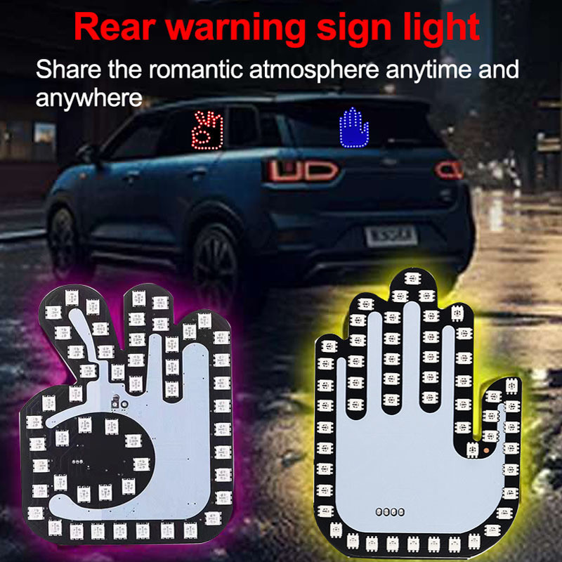 Universal Fun Car Middle finger ไฟ LED USB plug-in สไตล์ท่าทางปาล์ม ...