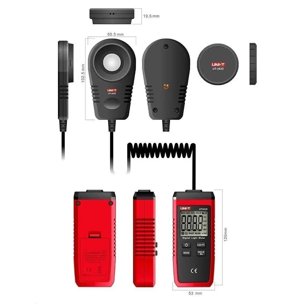 UNI-T UT383S เครื่องวัดแสง 200,000 Lux Digital Luxmeter Luminance Lux ...