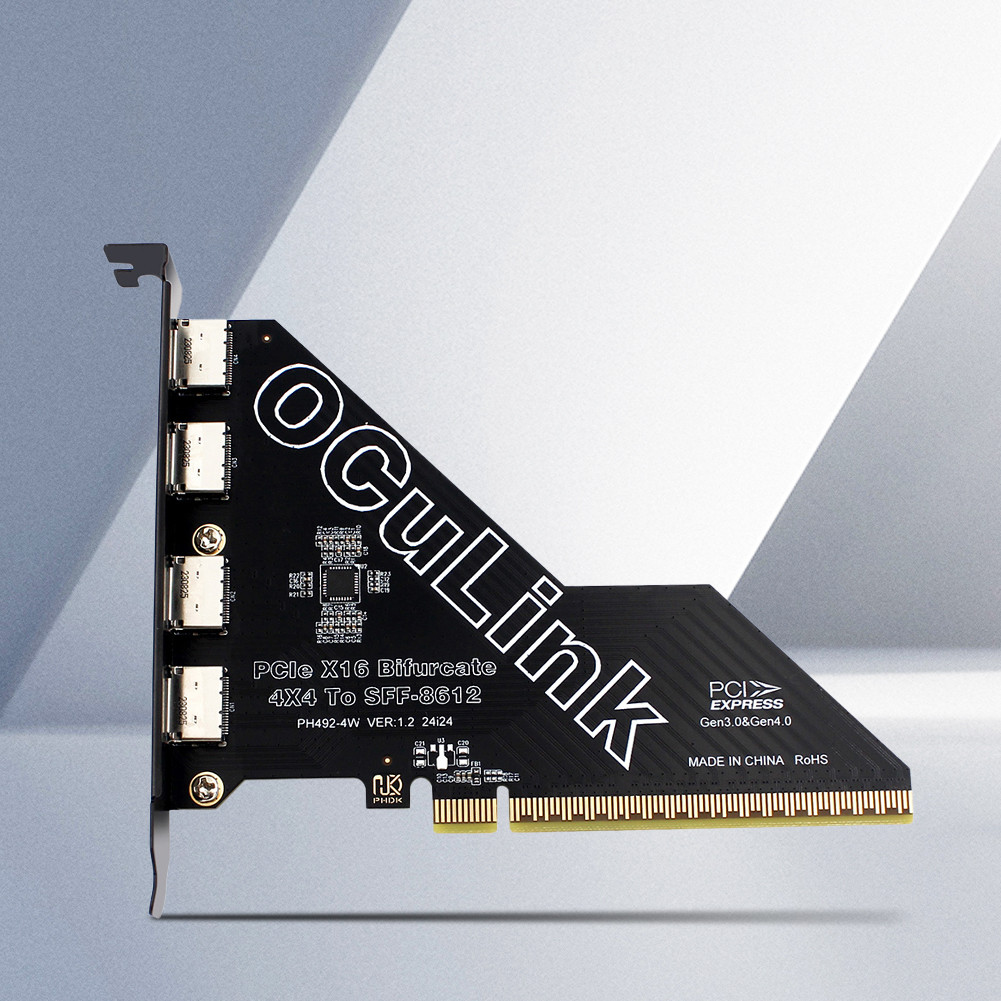 โอเวอร์แลนเดอร์☂ 1 PC PCIE X16 ถึง SFF 8611 & 8612 อะแดปเตอร์การ์ด PCIE ...