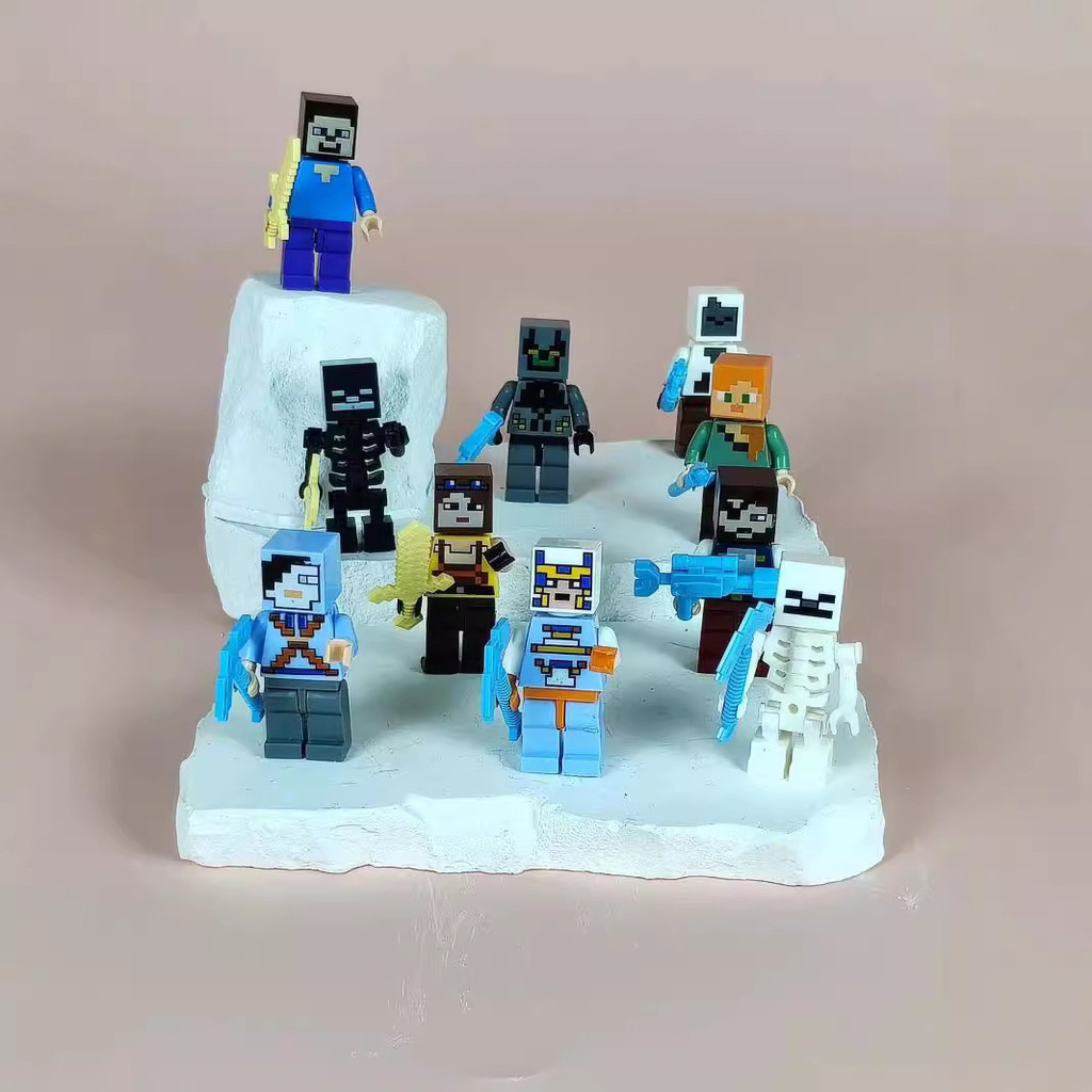 8 ชิ้นประกอบอาคารบล็อกอนุภาคขนาดเล็ก Minecraft ของเล่น Building Block ...