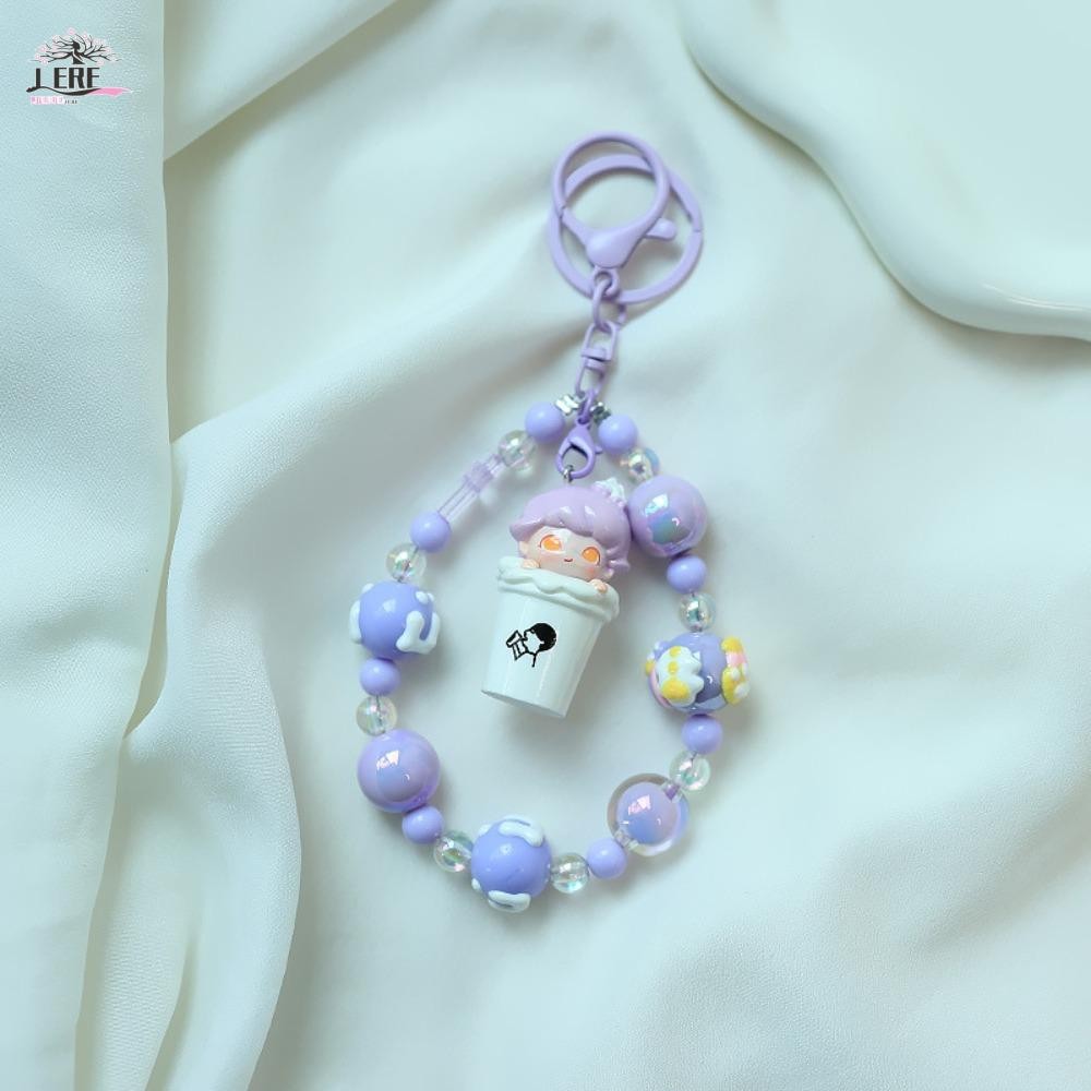 JEREMY1 จี้ PVC Dimoo, ลูกปัด Luckin Flocking Labubu พวงกุญแจ, น่ารัก ...