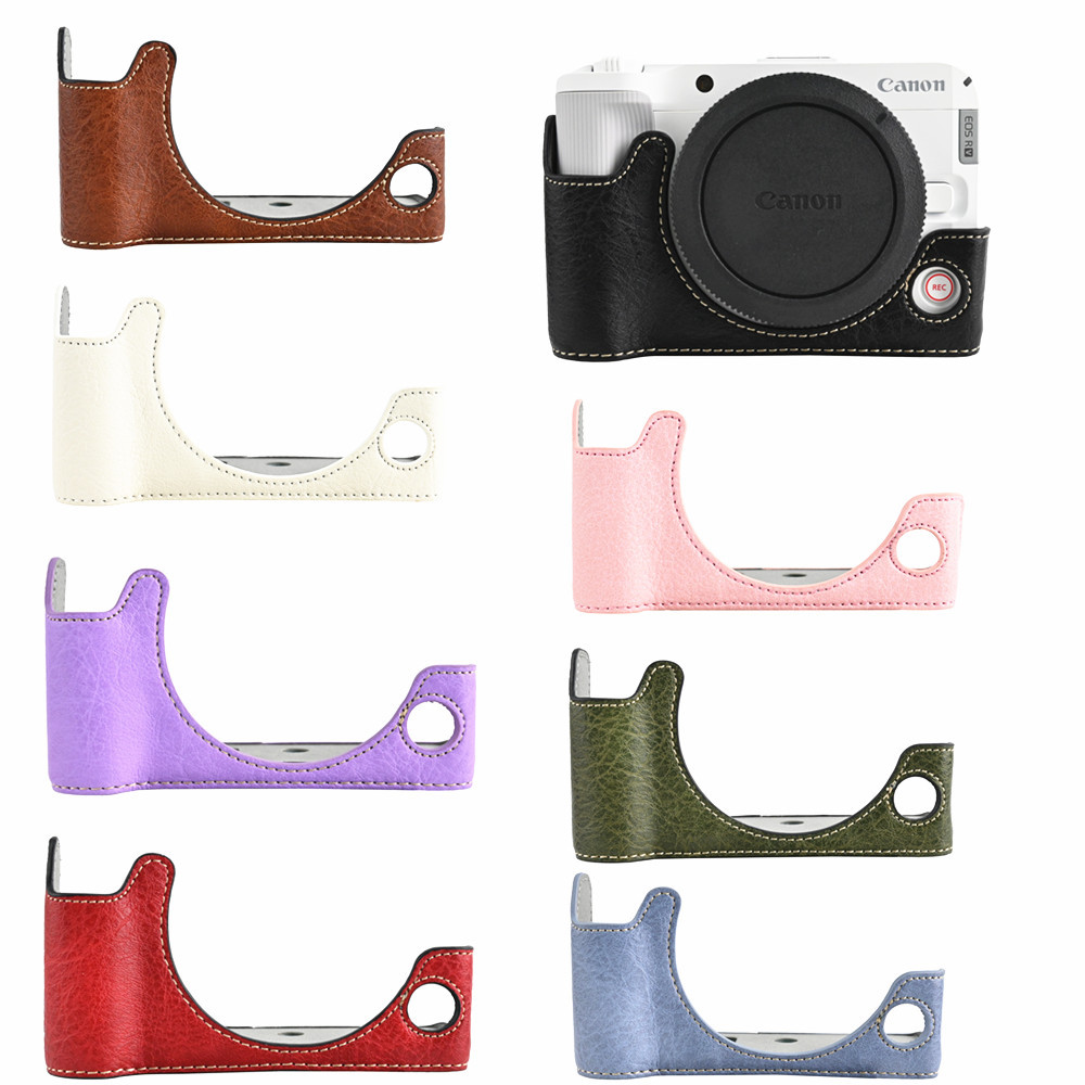 R50V กระเป๋าฐาน PU ตัวป้องกันเคสครึ่งสําหรับกล้อง Canon EOS R50V ...
