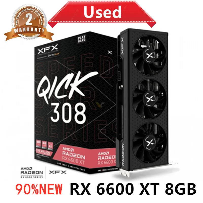 การ์ดกราฟิก XFX RX 6600 XT 6600XT RX6600 XT 8GB AMD GPU Radeon RX6600XT ...
