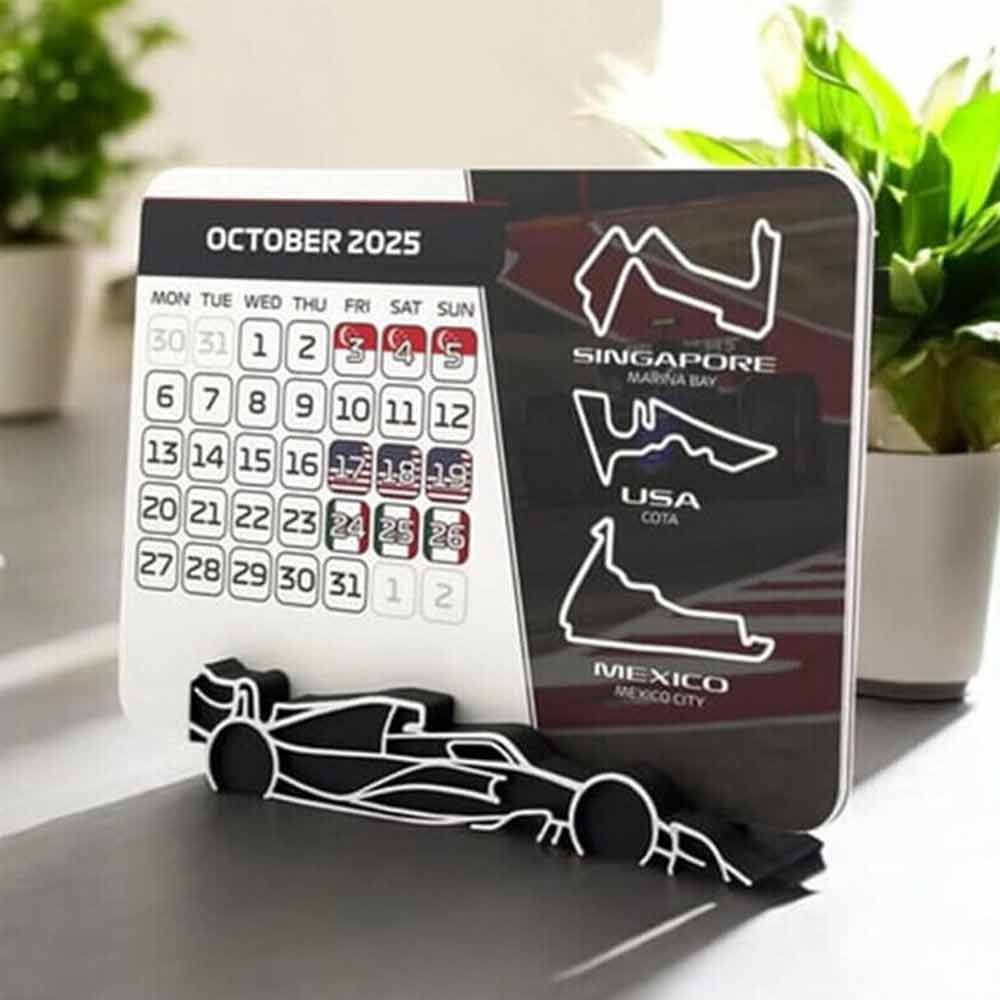 Desktop Calendar - F1 2025 Race Calendar Formula 1 Planner Racing ...