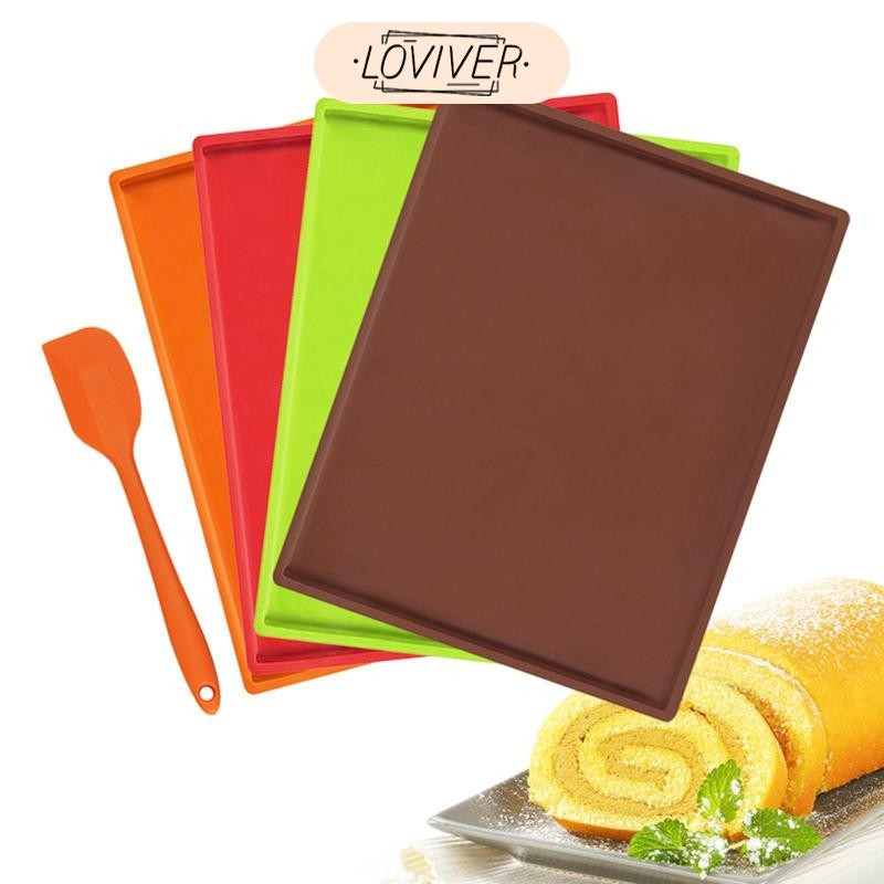 4x Mat Pads คุกกี้แผ่นถาดอบแผ่นซิลิโคนยืดหยุ่น Pastry Mat ซิลิโคน Jelly ...