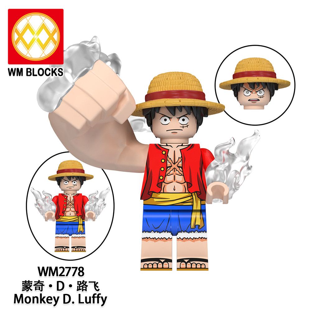 One Piece Building Zoro Luffy Blocks Brook Figures ของเล่น Sanji ...
