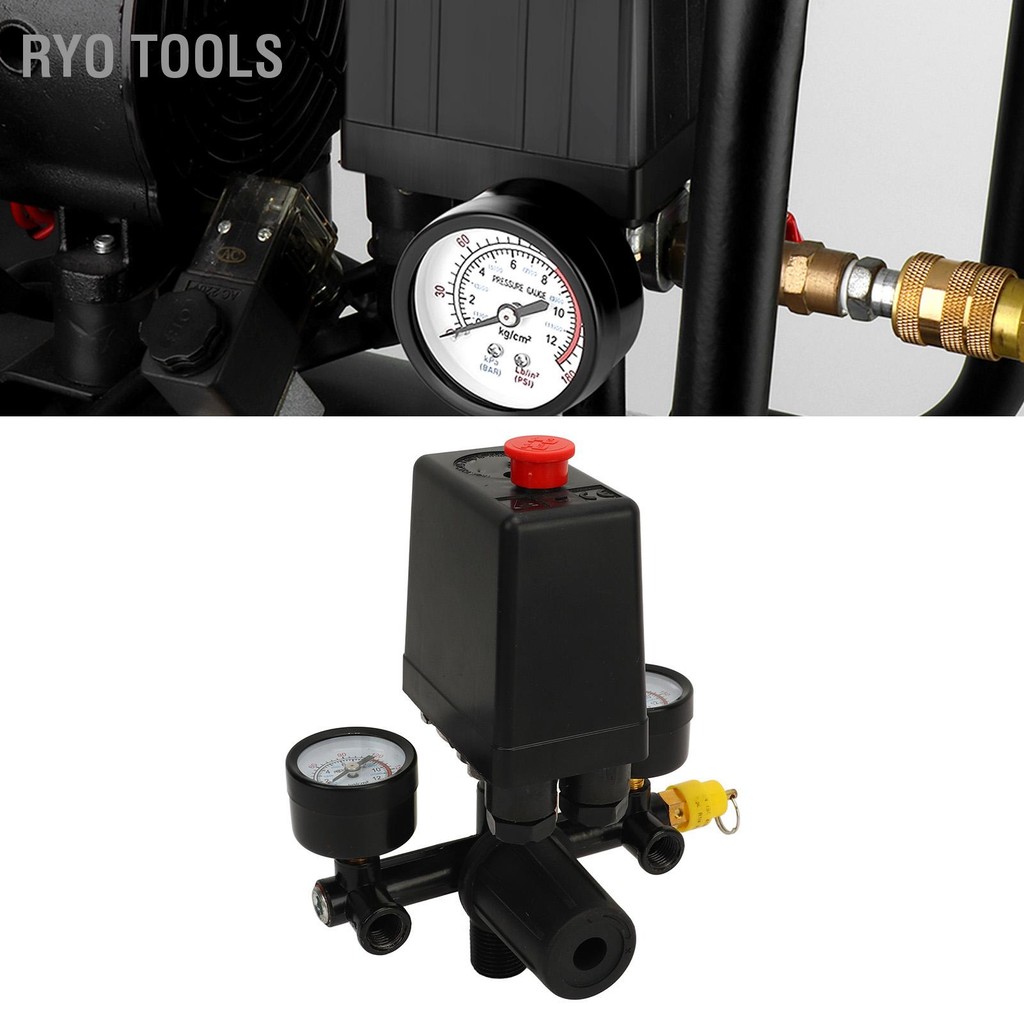 Ryo Tools Air Compressor Pressure Switch 0~180PSI CE Push Pull Control ...