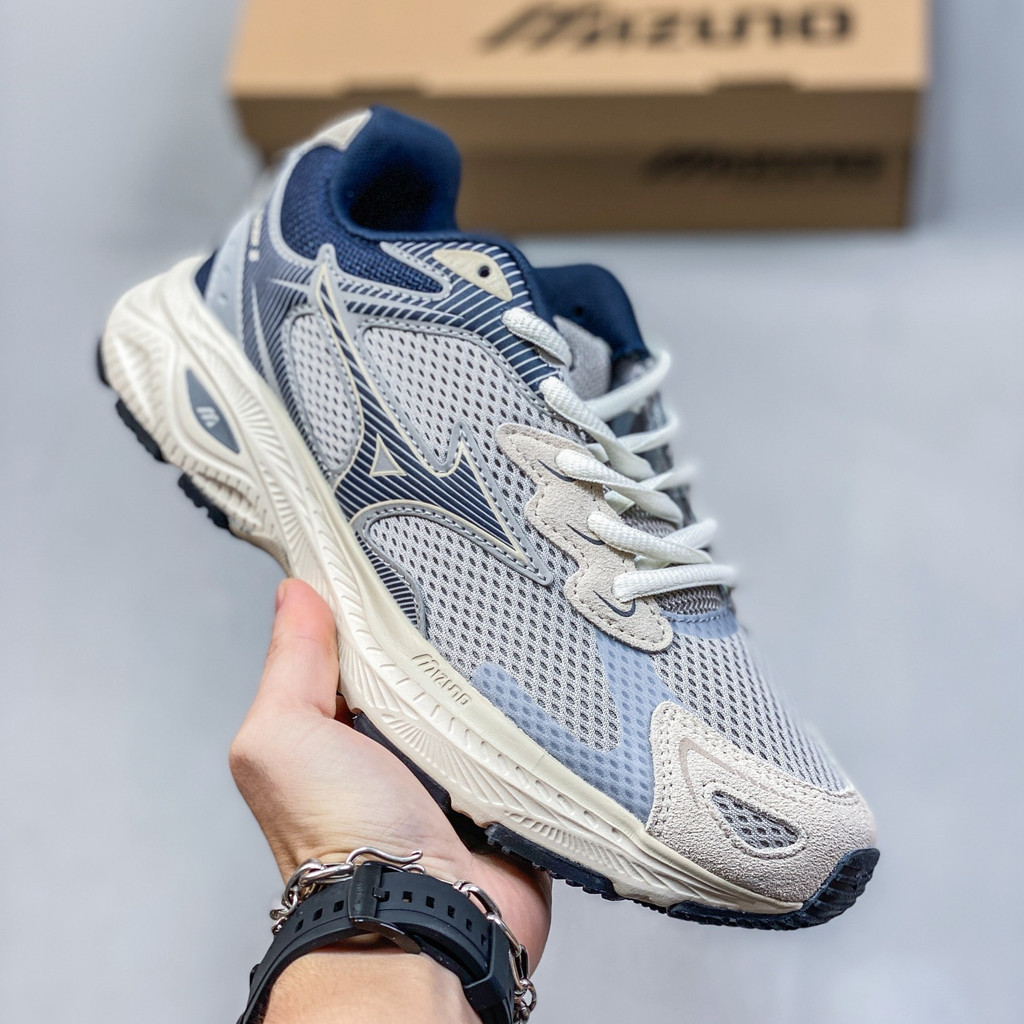 Mizuno WAVE RIDER Beta Men's Retro trendy Patchwork ตาข่ายระบายอากาศที่ ...