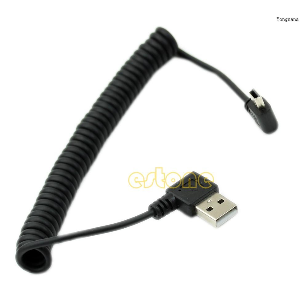CH* Spring Retractable MINI USB 2 0 สาย 90 องศามุมขวา USB 2 0 5 Pin ...