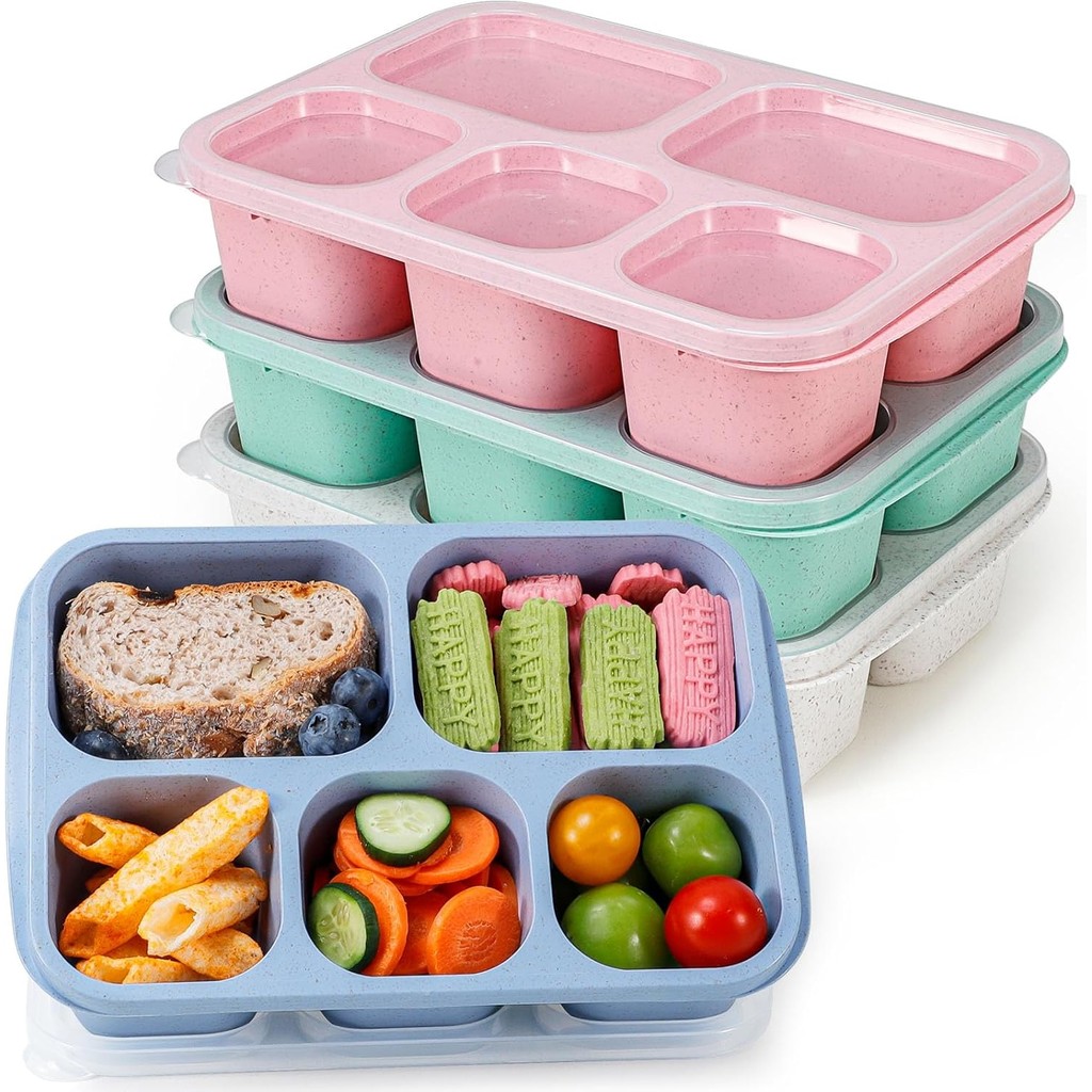 5コンパートメント ウィートストロー弁当箱 子供・大人用 お弁当・スナック