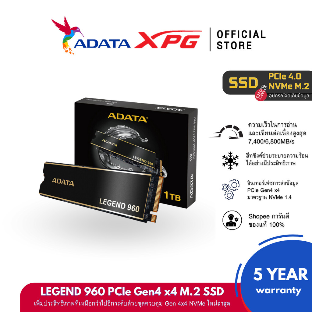 ADATA LEGEND 960 1TB Gen4 SSD 動作確認済 Adata Legend 960 1TB NVMe
