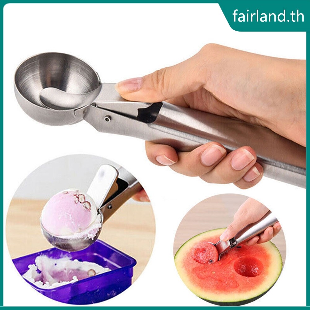 ที่ตักไอศกรีม สแตนเลส Digger Non-Stick Fruit Ice Ball Maker เครื่องมือ ...