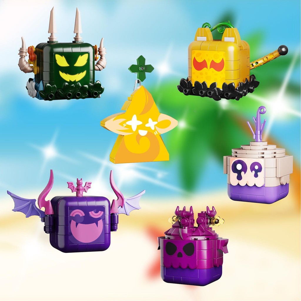 6 ชิ้น/เซ็ต Devil Fruit Building Blocks ชุด Blox ผลไม้ Figurine ประกอบ ...